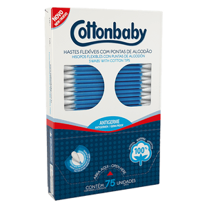 Produto Hastes flexiveis cottonbaby com 75 unidades foto 1