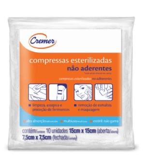 Produto Compressa gaze esterilizadas nao aderentes 7,5cm x 7,5cm com 10unidades foto 1