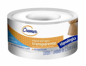 Produto Esparadrapo cremer hipoalergenico 2,5cm x 4,5m transparente foto 1