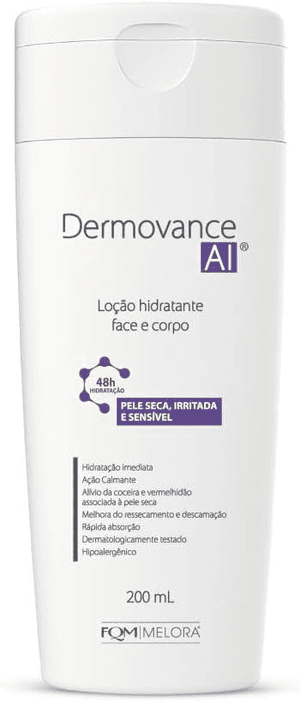 Produto Loção hidratante rosto e corpo dermovance ai 200ml fqm melora
 foto 1