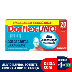 Produto Dorflex uno enxaqueca 1g caixa com 20 comprimidos foto 1