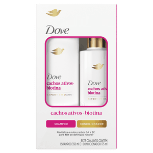Produto Kit shampoo 350ml + condicionador 175ml dove cachos ativos + biotina foto 1