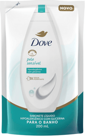 Produto Sabonete líquido pele sensível refil 200ml dove foto 1