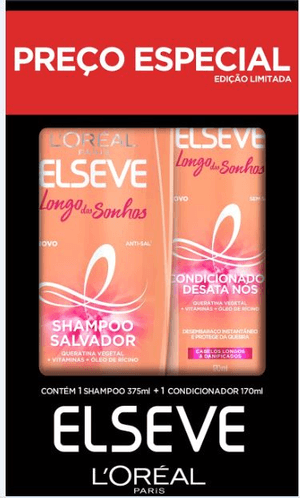Produto Kit elseve longo dos sonhos shampoo 375ml + condicionador 170ml
 foto 1