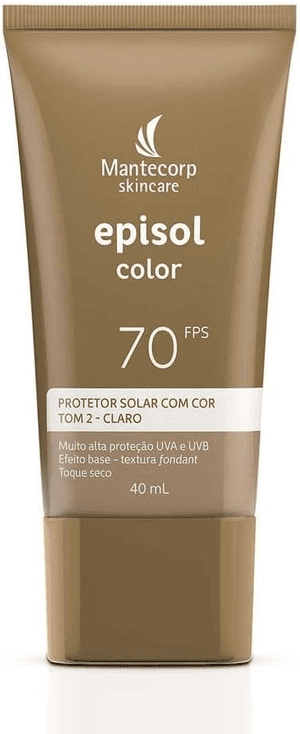 Produto Protetor solar facial episol color fps 70 tom 2 pele clara 40ml mantecorp foto 1