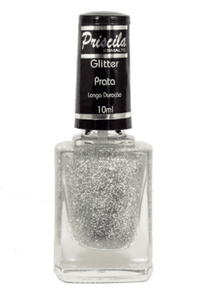 Produto Esmalte priscila glitter prata 10ml foto 1