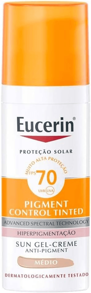 Produto Protetor solar facial pigment control tinted médio fps70 50ml eucerin foto 1