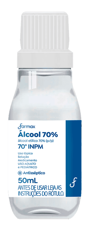 Produto Álcool 70% antisséptico 50ml farmax foto 1