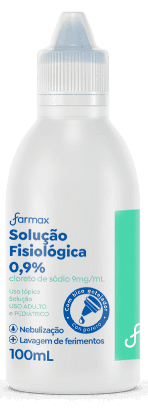 Produto Solução fisiológica cloreto de sódio 0,9% com bico gotejador farmax 100ml foto 1