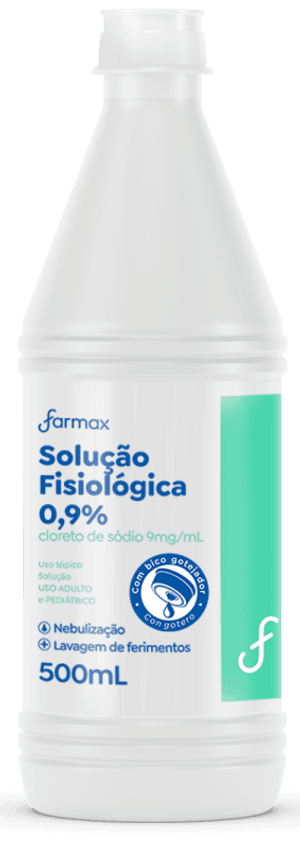 Produto Solução fisiológica cloreto de sódio 0,9% com bico gotejador 500ml farmax foto 1
