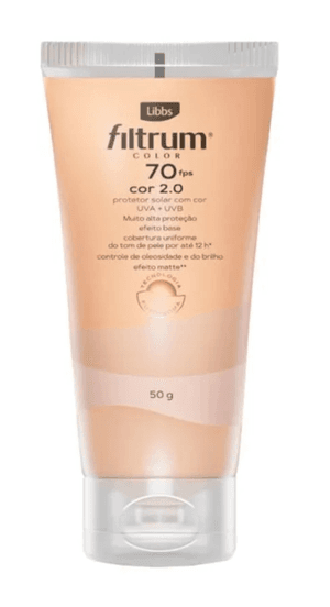 Produto Protetor solar facial filtrum color fps70 cor 2.0 - 50g libbs foto 1