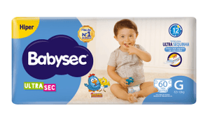 Produto Fralda infantil ultrasec galinha pintadinha hiper g 60 unidades babysec foto 1
