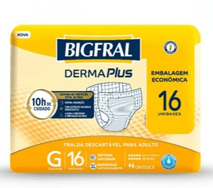 Produto Fralda descartavel para incontinencia bigfral derma plus embalagem economica tamanho g com 16 unidades
 foto 1