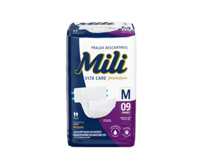 Produto Fralda descartavel para incontinencia mili vita care m com 9 unidades foto 1