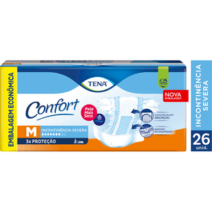 Produto Fralda descartavel para incontinencia tena confort pacote economico tamanho m com 26 unidades foto 1