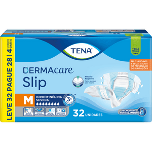 Produto Tena fralda slip dermacare m leve 32 pague 28 unidades foto 1