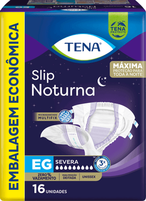 Produto Tena fralda para incontinência slip noturna tamanho eg com 16 unidades foto 1
