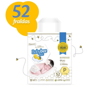 Produto Fralda descartavel infantil baby bee free dermoprotetora tamanho p pacote com 52 unidades foto 1