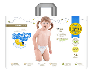Produto Fralda descartavel infantil baby bee free dermoprotetora tamanho 2xxg pacote com 34 unidades foto 1