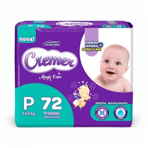 Produto Fralda infantil hiper p 72 unidades cremer foto 1