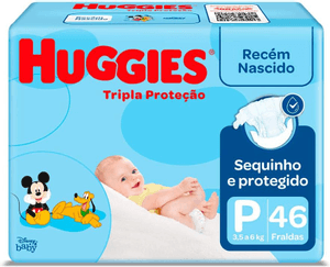 Produto Fralda infantil tripla proteção mega p 46 unidades huggies foto 1