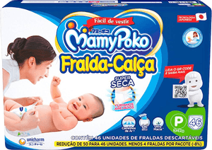 Produto Fralda calça infantil mamypoko premium seca  p com 46 unidades foto 1