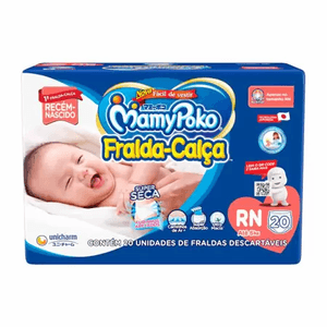 Produto Fralda calça infantil mamypoko super seca rn com 20 unidades foto 1