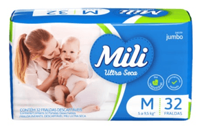 Produto Fralda descartável infantil mili ultra seca jumbo m com 32 unidades
 foto 1
