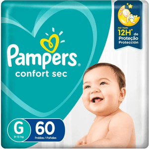 Produto Fralda infantil confort sec bag g 60 unidades pampers foto 1