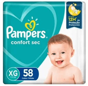 Produto Fralda descartavel infantil pampers confort sec bag xg com 58 unidades foto 1