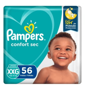 Produto Fralda descartavel infantil pampers confort sec bag xxg com 56 unidades foto 1