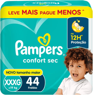 Produto Fralda infantil confort sec bag xxxg 44 unidades pampers foto 1
