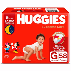 Produto Fralda descartáel infantil huggies maxima protecao hiper g 58 unidades foto 1