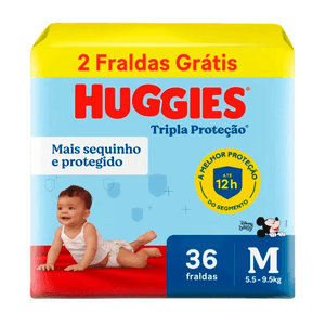 Produto Fralda infantil tripla proteção meguinha m 36 unidades huggies foto 1