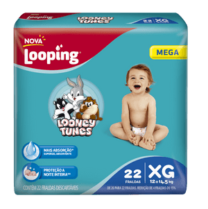 Produto Fralda infantil looney tunes mega xg 22 unidades looping foto 1