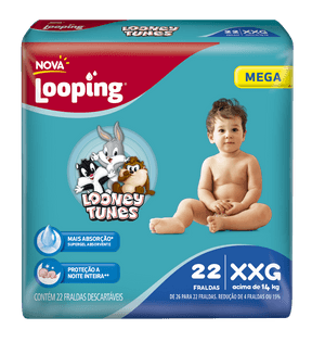 Produto Fralda infantil looney tunes mega xxg 22 unidades looping foto 1