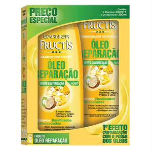 Produto Kit fructis shampoo + condicionador oleo reparacao efeito cauterização 200ml foto 1