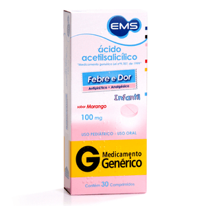 Produto Acido acetilsalicilico 100mg com 30 comprimidos ems generico foto 1