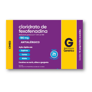 Produto Cloridrato de fexofenadina 180mg 10 comprimidos cimed foto 1