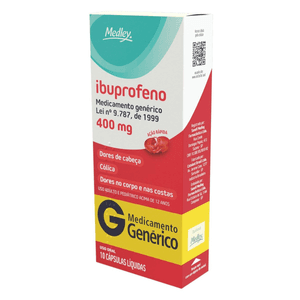 Produto Ibuprofeno 400mg com 10 cápsulas medley genérico foto 1