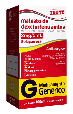 Produto Maleato de dexclofeniramina xarope 120ml teuto genérico foto 1