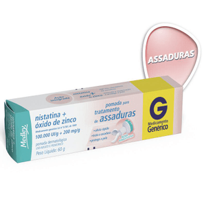 Produto Nistatina + oxido zinco pomada tubo com 60g generico medley foto 1