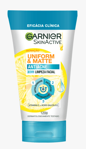 Produto Esfoliante uniform & matte 3 em 1 limpeza facial antiacne - garnier skinactive 120g foto 1