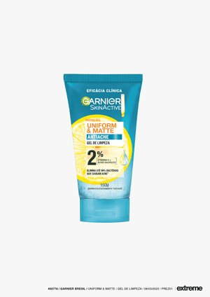 Produto Gel de limpeza facial uniform & matte antiacne 150g garnier skinactive foto 1