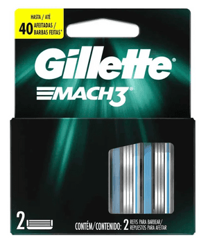 Produto Carga para aparelho de barbear mach3 2 unidades gillette foto 1