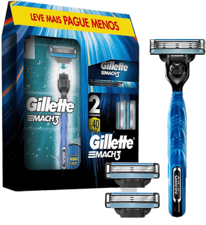 Produto Kit aparelho de barbear mach 3 + 3 cargas gillette foto 1