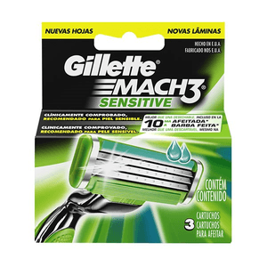 Produto Gillette mach 3 carga sensitive 3 unidades foto 1
