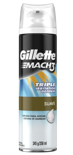 Produto Espuma de barbear gillette mach3 irritation defense5 245 gramas foto 1