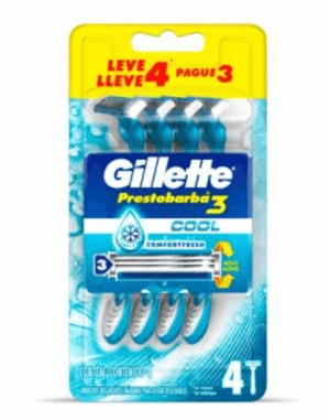 Produto Aparelho de barbear gillette prestobarba 3 cool leve 4 unidades pague 3 unidades foto 1