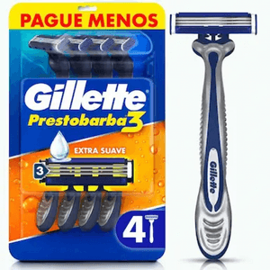 Produto Aparelho de barbear prestobarba 3 descartável 4 unidades gillette foto 1